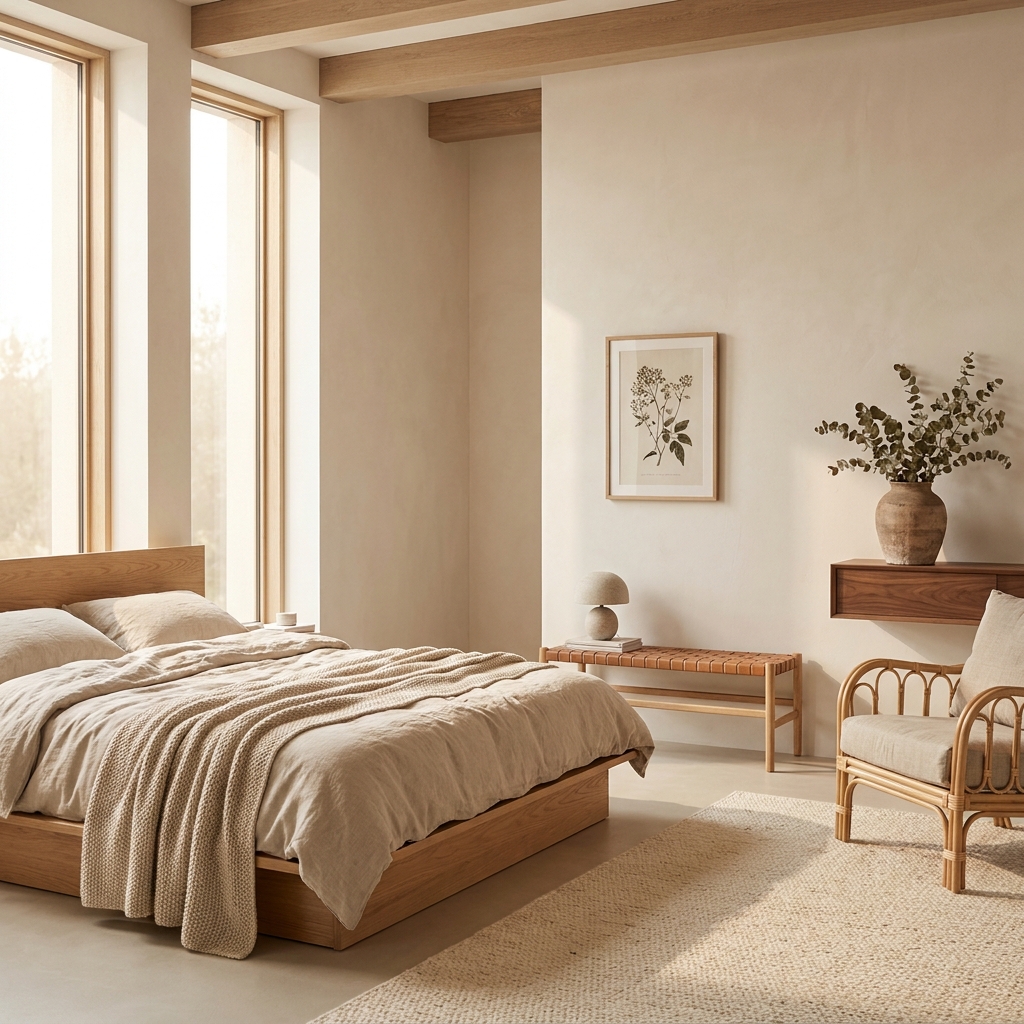 AI-generated bedroom interior design example